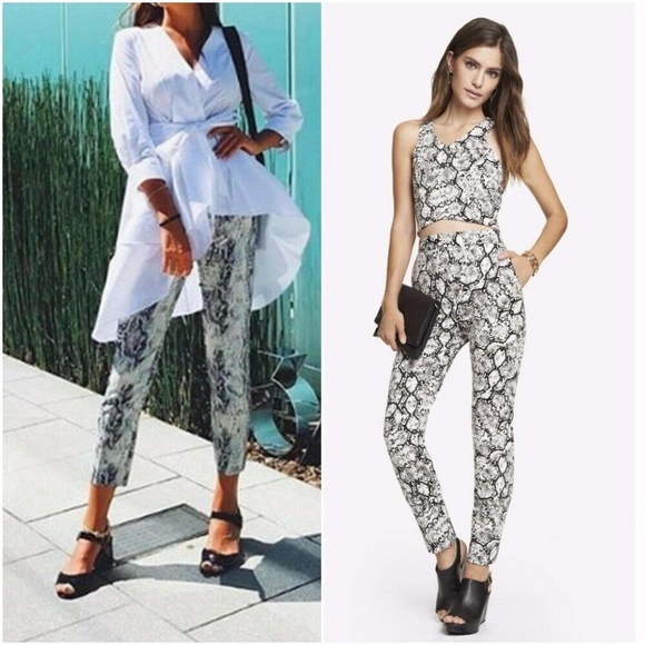 Express Snake Printed Double Knit Ankle Pants - Picture 4 of 8